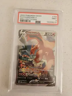 2022 Pokemon Brilliant Stars Charizard V Alt Art 154/172 PSA 9 MINT - Image 3