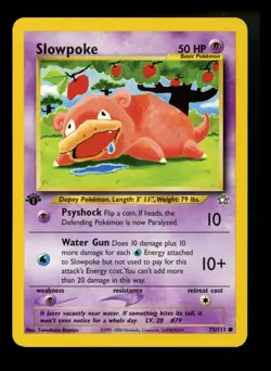 1st Edition Slowpoke 73/111 Neo Genesis 2000 WOTC Pokemon Card TCG - Image 1