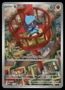 Pokemon Cards Riolu 010 Mega Evolutions IR Promo NM POKEMON CENTER - Image 1