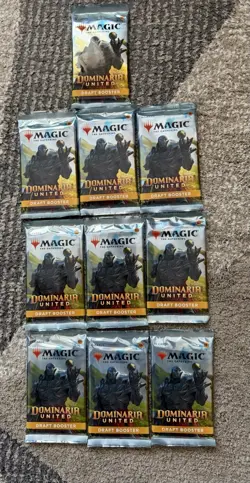 Lot Of 10 Magic The Gathering Dominaria United Draft Booster Packs Sealed - Image 1