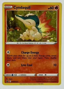 Pokemon TCG - Cyndaquil - SWSH 221 - 2022SWSH: Black Star Promo - Cosmo Holo - Image 4