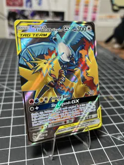Pokemon Moltres & Zapdos & Articuno GX TAG TEAM Full Art Holo 66/68 Hidden Fates - Image 2