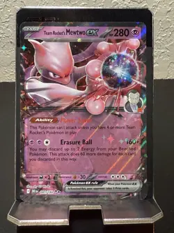 Pokemon TCG Team Rocket's Mewtwo ex 81/182 Double Rare SV10Destined Rivals NM - Image 1