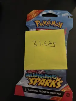VERY HEAVY - 31.62g - Pokemon Surging Sparks Sleeved Booster Pack - SEALED! - Image 4