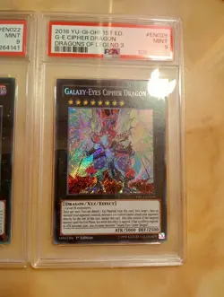 2016 Yu-Gi-Oh 3 X Dragons Of Legend 3 PSA 9 MINT 1st Ed XYZ Dragons Secret Rares - Image 2