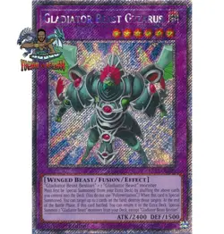 Yugioh! 1x Gladiator Beast Gyzarus RA03-EN198 Platinum Secret Rare 1st Ed NM - Image 1