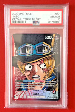 PSA 10 Sabo Op05-001 (Alt Art Leader English One Piece Awakening Of The New Era - Image 1