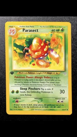 1st Edition Vintage Parasect 35/64 Neo Revelation NM Pokemon Card - Image 1