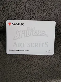 MTG: Spiderman Gold Stamped/Signed Art Card 26/54 Green Goblin - Image 2