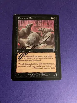 MTG Magic Ravenous Rats Signed Artist Proof x1 Urza’s Destiny Carl Critchlow - Image 1