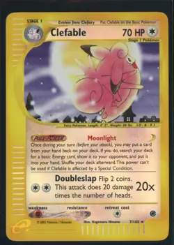 Pokemon EXPEDITION - #7/165 Clefable - Reverse Holo - ENG - Near Mint/Mint - Image 1