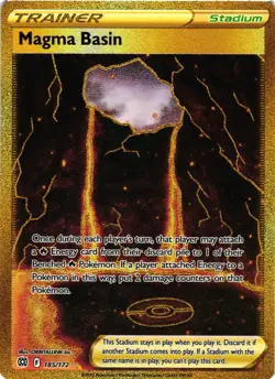 Pokemon TCG Magma Basin (Secret) 185/172 Swsh09: Brilliant Stars Holo NM - Image 1