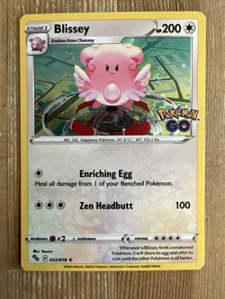 Pokemon TCG Blissey Pokemon GO 052/078 Cosmos Holo Rare NM - Image 1
