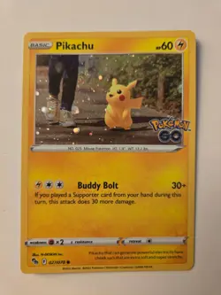 Pokemon Pikachu 027/078 - Cosmos Foil w/Swirl - Pokemon Go - Image 1