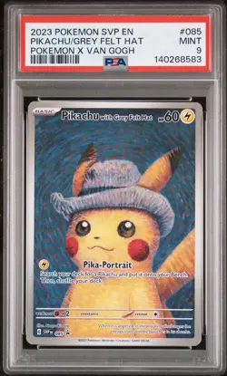 2023 Pokemon SVP EN Pokemon X Van Gogh #085 Pikachu/Grey Felt Hat PSA 9 - Image 1