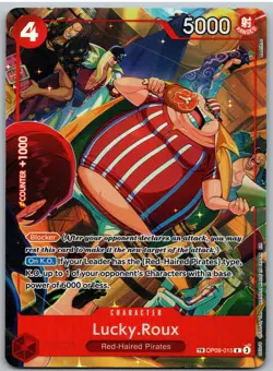 Lucky.Roux (TR) OP09-015 Treasure Rare A Fist of Divine Speed One Piece - Image 1