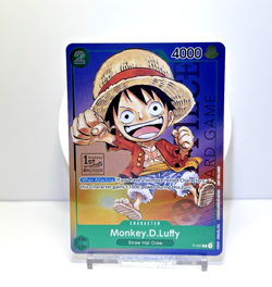 Monkey D Luffy P-037 1st Anniversary Tournament STAMP Promo Holo One Piece Card - Image 1