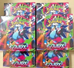 Shrink Unopened Pokemon Card Inferno X 6 box Booster Packs M2 MEGA Japanese - Image 1