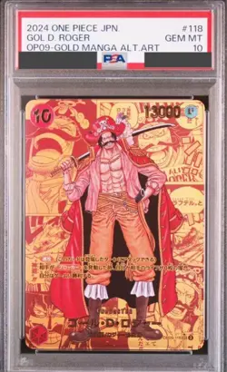 PSA 10 Roger Gold Manga Alt Art OP09-118 Comic Parallel ONE PIECE Card Japanese - Image 1