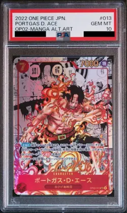 PSA 10 Portgas D Ace OP02-013 SR Manga Comic Alt ART parallel ONE PIECE Card - Image 1