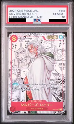 PSA 10 One Piece Card Silvers Rayleigh OP08-118 Manga Comic Japanese Two Legends - Image 1