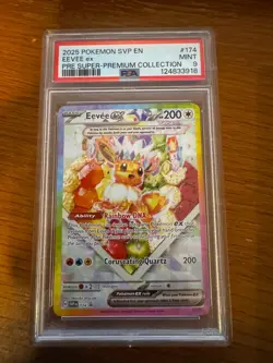 Pokemon TCG Eevee EX 174 Prismatic Evolutions Black Star Promo Card PSA 9 - Image 1