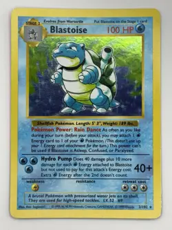 Blastoise 2/102 Holo Rare Shadowless Base Set Pokemon NM - Image 1