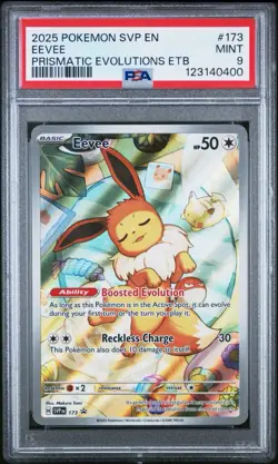 2025 POKEMON PRISMATIC EVOLUTIONS ELITE TRAINER BOX PROMO #173 EEVEE PSA 9 - Image 1