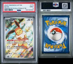 2025 POKEMON PRISMATIC EVOLUTIONS ELITE TRAINER BOX PROMO #173 EEVEE PSA 9 - Image 3