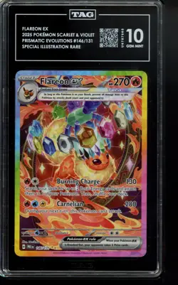 TAG 10 - Flareon ex 146/131 Sv: Prismatic Evolutions Holo Pokemon - Image 1