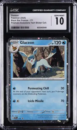 2025 POKEMON BLACK STAR PROMOS #171 GLACEON CGC 10 GEM MINT - Image 1