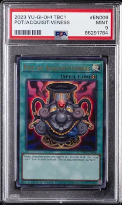 2023 YU-GI-OH! TBC1-THE POT COLL #EN006 POT OF ACQUISITIVENESS PSA 9 - Image 1