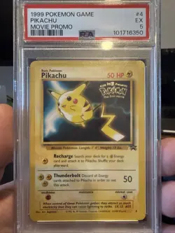 Pokemon Pikachu TCG the First Movie Promo Card PSA 5 - Image 1