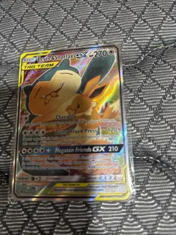 Pokemon TCG Eevee & Snorlax GX SM169 Holo Card MP Condition - Image 1