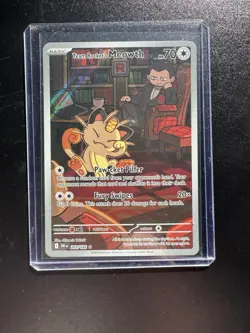 Pokemon TCG Team Rockets Meowth Card 203/182 Destined Rivals - Image 1