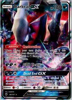 Darkrai GX 88/147 2017 SM Burning Shadows Pokemon Card Ultra Rare Full Art Holo - Image 1