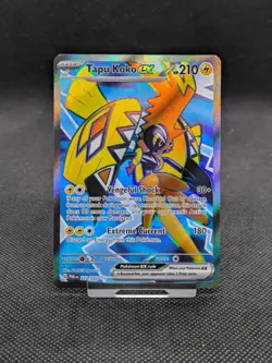 Pokemon TCG Tapu Koko EX Paradox Rift Holo Ultra Rare Full Art Card 222/182 NM/M - Image 1