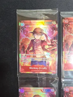 x4 Sealed Promo One Piece Card Treasure Booster Monkey.D.Luffy ST10-006 - Image 2
