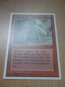 mtg magic MISPRINT manabarbs / sedge troll picture german 1995 4 th edition - Image 2