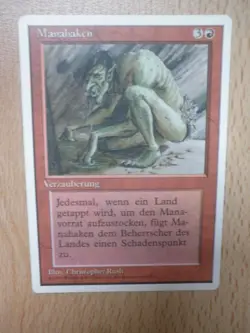 mtg magic MISPRINT manabarbs / sedge troll picture german 1995 4 th edition - Image 3