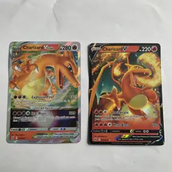 Charizard V & VSTAR Crown Zenith 019/159 018/159 Holo Ultra Rare Pokemon TCG NM - Image 1