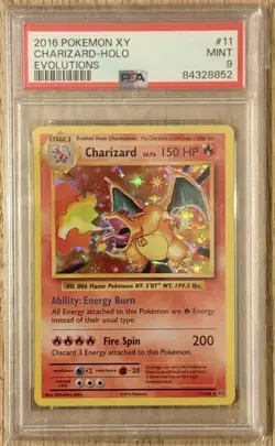 2016 Pokemon XY Charizard Holo Evolutions #11 PSA 9 - Image 1