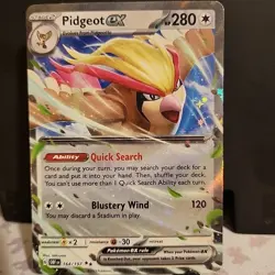 Pokemon TCG SV-Obsidian Flames Pidgeot EX #164/197 Double Rare NM - Image 1