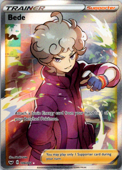 Bede - 199/202 [Sword & Shield] Pokemon TCG - FULL ART ULTRA RARE - NM - Image 1
