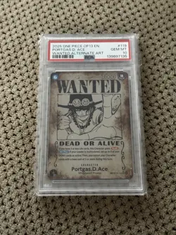 2025 ONE PIECE CARRYING ON HIS WILL WANTED ALT ART #119 PORTGAS D. ACE PSA 10 - Image 1