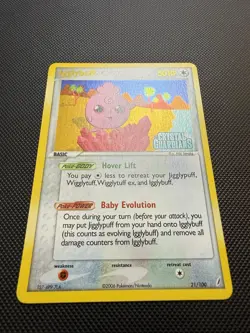 Igglybuff 21/100 Crystal Guardians Reverse Holo Pokemon Card LP - Image 2