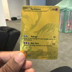 Pokemon TCG Reshiram Full Art Secret Rare Holo Card Legendary Treasures 114/113 - Image 1