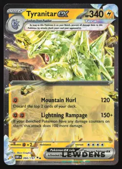 Tyranitar ex - 066/197 - Tera Double Rare - Obsidian Flames - Pokemon Card - Image 1