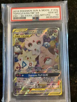 PSA 10 - Togepi & Cleffa & Igglybuff GX 143a/236 Alt Art Tag Team - Pokemon Card - Image 1