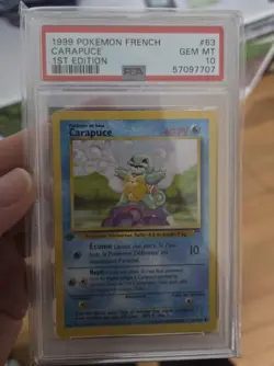 Pokemon Carapuce 63/102 Set de Base Edition 1 PSA 10 GEM MINT 🇫🇷 - Image 1